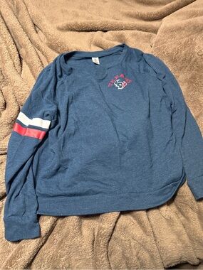 Unbranded Men's Navy Texans Pullover Sweater with Sleeve Stripes